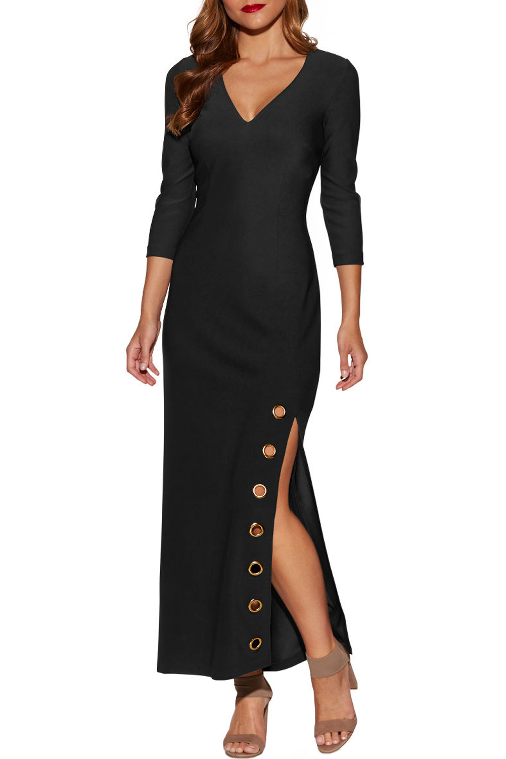 black dress with slits on sides