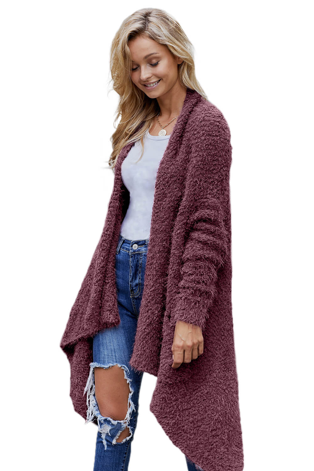 Wholesale Sweaters Cardigans  Cheap Purple  Winter Baggy 