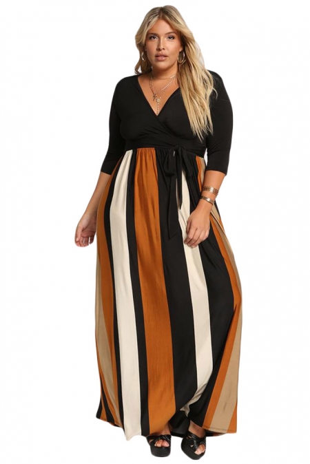  Mustard  Color Blocked Skirt Plus  Size  Maxi Dress  Online